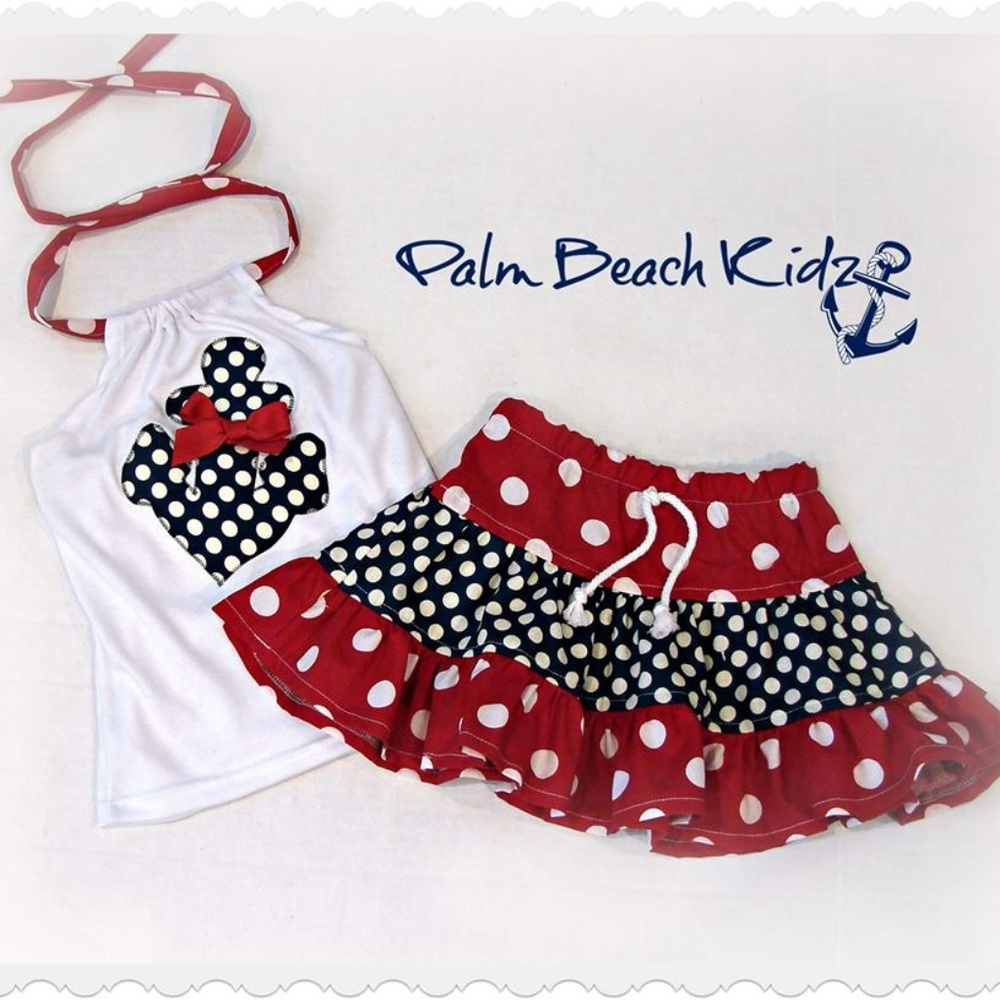 Anchors Away Boutique Halter Skirt Set